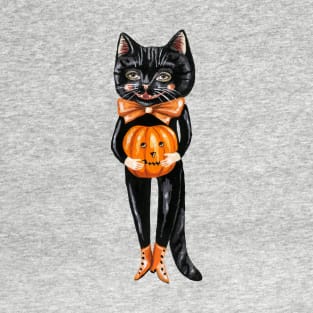 Black cat with pumpkin T-Shirt